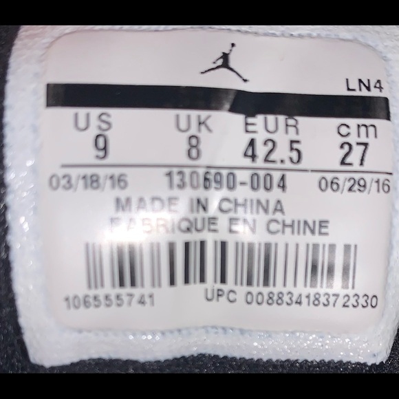 NIKE AIR JORDAN 12 RETRO XII NEOPRENE BLACK - Picture 6 of 6